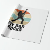 Mein Papa rockt Vintage-Gitarre-Sonnenuntergang-Sh Geschenkpapier (Ungerollt)