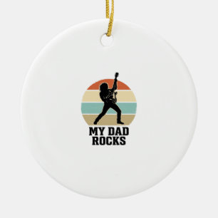 Mein Papa rockt Vintage-Gitarre Sonnenuntergang-Sh Keramik Ornament