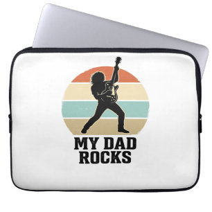 Mein Papa rockt Vintage-Gitarre-Sonnenuntergang-Sh Laptopschutzhülle