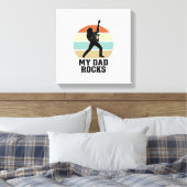 Mein Papa rockt Vintage-Gitarre Sonnenuntergang-Sh Leinwanddruck (Insitu (Schlafzimmer))
