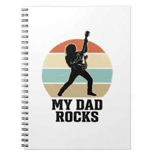 Mein Papa rockt Vintage-Gitarre Sonnenuntergang-Sh Notizblock