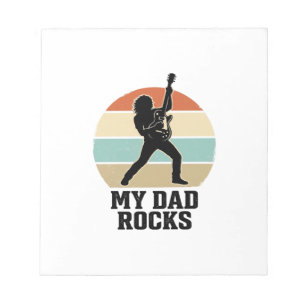 Mein Papa rockt Vintage-Gitarre-Sonnenuntergang-Sh Notizblock