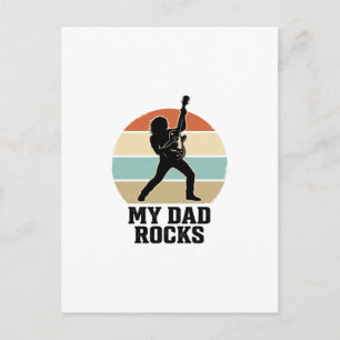 Mein Papa rockt Vintage-Gitarre-Sonnenuntergang-Sh Postkarte