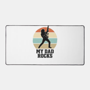 Mein Papa rockt Vintage-Gitarre-Sonnenuntergang-Sh Schreibtischunterlage