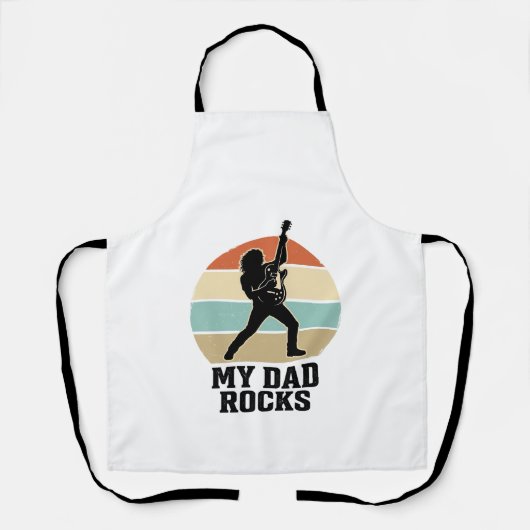 Mein Papa rockt Vintage-Gitarre Sonnenuntergang-Sh Schürze (Vorderseite)