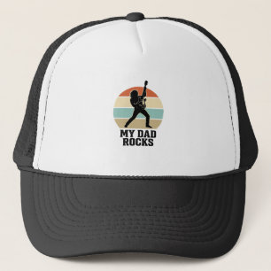 Mein Papa rockt Vintage-Gitarre-Sonnenuntergang-Sh Truckerkappe