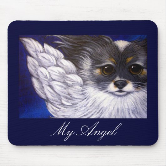 MEIN PAPILLON ENGELS-HUND Mousepad (Vorne)