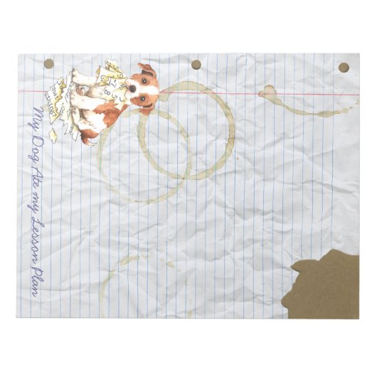 Mein Parson Russell Terrier Ate Mein Lektionsplan Notizblock (Vorderseite)