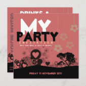Mein Party Spaß Jeder Anlass Geburtstag Einladung (Vorne/Hinten)