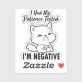 Mein Patient hat getestet, dass ich eine negative Aufkleber (Blatt)