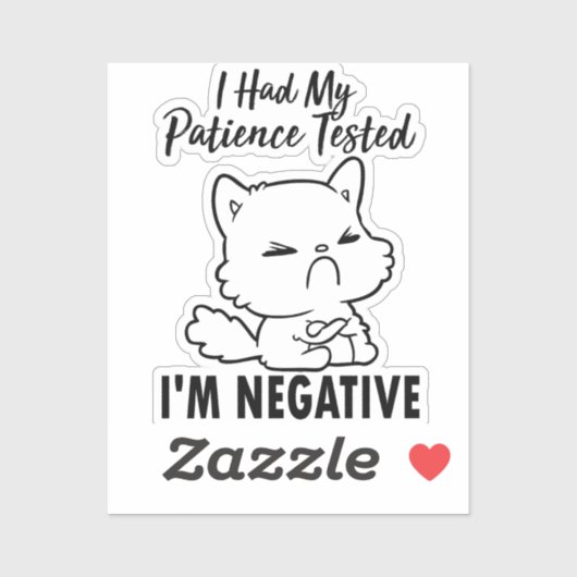 Mein Patient hat getestet, dass ich eine negative Aufkleber (Blatt)