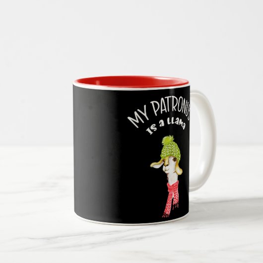 Mein Patronus ist ein Lama. Lustiger, Nerdy Zweifarbige Tasse (VorderseiteRechts)