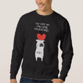 Mein pawsome Valentine Niedlicher Mops & Red Heart Sweatshirt (Vorderseite)