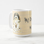 Mein PBGV hat meine Hausaufgaben aufgegriffen Kaffeetasse (Vorderseite Links)