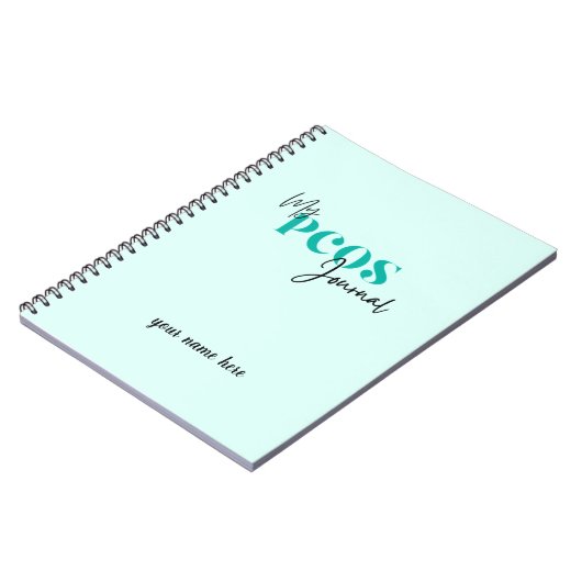 Mein PCOS Journal Aquamarines polyzystisches Ovari Notizblock (Linke Seite)