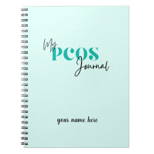 Mein PCOS Journal Aquamarines polyzystisches Ovari Notizblock
