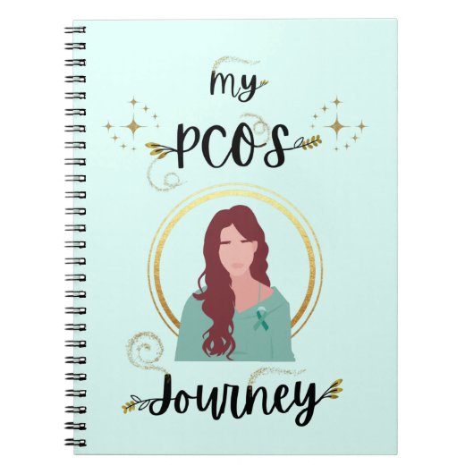 Mein PCOS Journey Polyzystisches Ovarialsyndrom Aq Notizblock (Vorderseite)