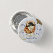 Mein Pekingese Ate My Lessingplan Button (Vorne & Hinten)