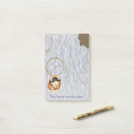 Mein Pekingese Ate my Lessingplan Post-it Klebezettel (Auf Schreibtisch)