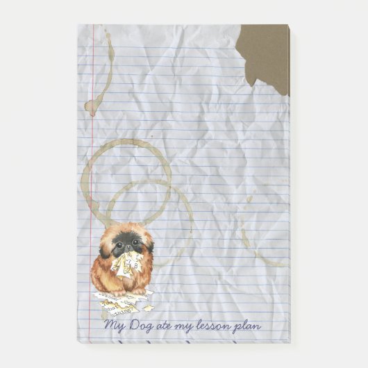 Mein Pekingese Ate my Lessingplan Post-it Klebezettel (Vorderseite)
