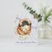 Mein Pekingese Ate my Lessingplan Postkarte (Stehend Vorderseite)