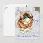 Mein Pekingese Ate my Lessingplan Postkarte (Vorne/Hinten)
