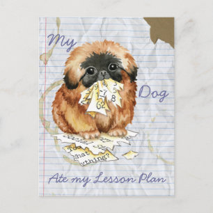 Mein Pekingese Ate my Lessingplan Postkarte