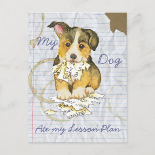 Mein Pembroke Welsh Corgi Ate my Lektionsplan Postkarte