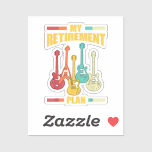 Mein Pensionsplan Electric Gitarre Musical String Aufkleber