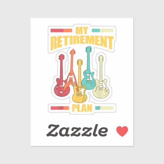 Mein Pensionsplan Electric Gitarre Musical String Aufkleber (Blatt)