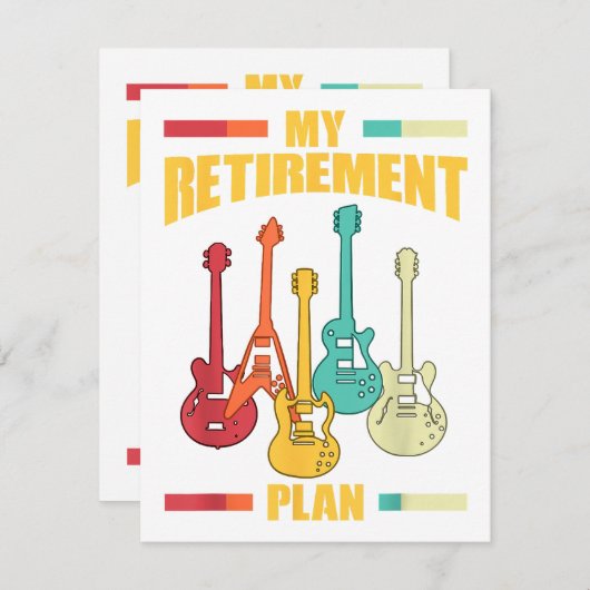 Mein Pensionsplan Electric Gitarre Musical String Begleitkarte (Vorne/Hinten)