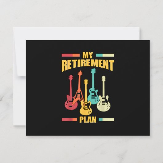 Mein Pensionsplan Electric Gitarre Musical String RSVP Karte (Vorderseite)