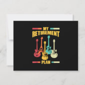 Mein Pensionsplan Electric Gitarre Musical String RSVP Karte (Rückseite)