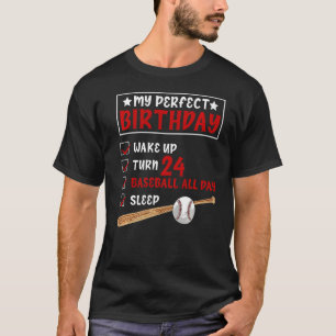 Mein perfekter Geburtstag 24 Jahre alt Baseball 24 T-Shirt