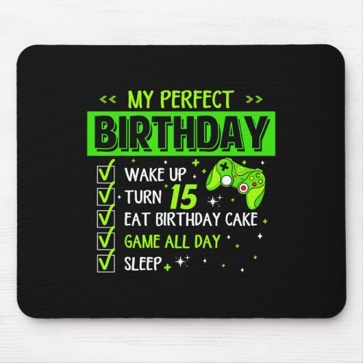 Mein perfekter Geburtstag Level Up 15. Geburtstag  Mousepad (Vorne)