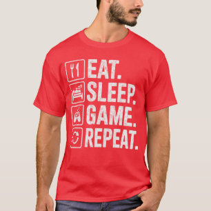 Mein perfekter Tag Essen Schlafen Spiel Wiederhole T-Shirt