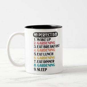 Mein perfekter Tag Gärtnern Lustiges Gärtnergesche Zweifarbige Tasse