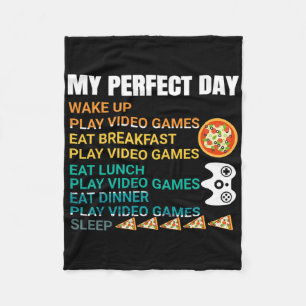 Mein perfekter Tag Pizza Videospiele Gamer Control Fleecedecke