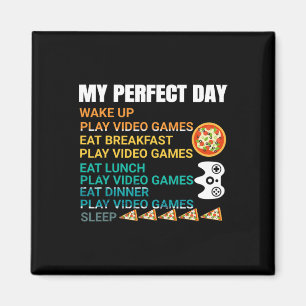 Mein perfekter Tag Pizza Videospiele Gamer Control Magnet