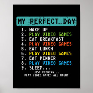 Mein perfekter Tag Spiele Videospiele Lustiger Gam Poster