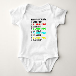Mein perfekter Tag, Surfen Funny Geschenk Baby Strampler