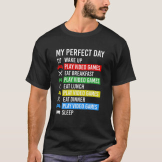 Mein perfekter Tag Videogames Gaming Gamer T-Shirt