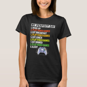 Mein perfekter Tag Videospiele Gamer Boys Gaming T-Shirt