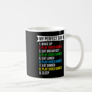 Mein perfekter Tag Videospiele Lustig Cooler Gamer Kaffeetasse