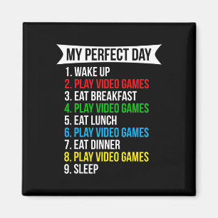 Mein perfekter Tag Videospiele Lustig Cooler Gamer Magnet