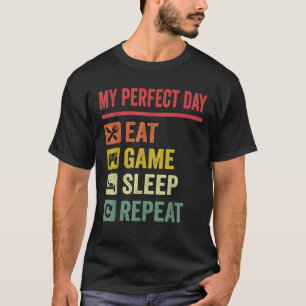 Mein perfekter Tag Videospiele Lustig Cooles Gamer T-Shirt