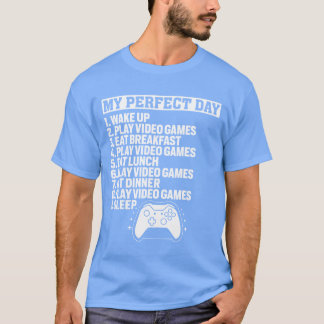 Mein perfekter Tag Videospiele Lustiger Gamer-Jung T-Shirt