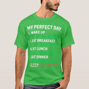 Mein perfekter Tag Videospiele Lustiger Gamer Männ T-Shirt