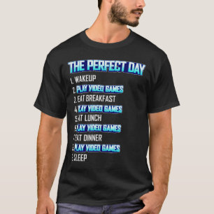 Mein perfekter Tag Videospiele spielen Lustig Cool T-Shirt