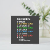 Mein perfekter Tag, weck auf, spiele Videospiele, Einladung (Stehend Vorderseite)